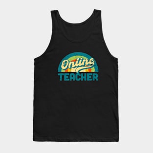 Online Teacher Gift Vintage Retro Distressed Tank Top